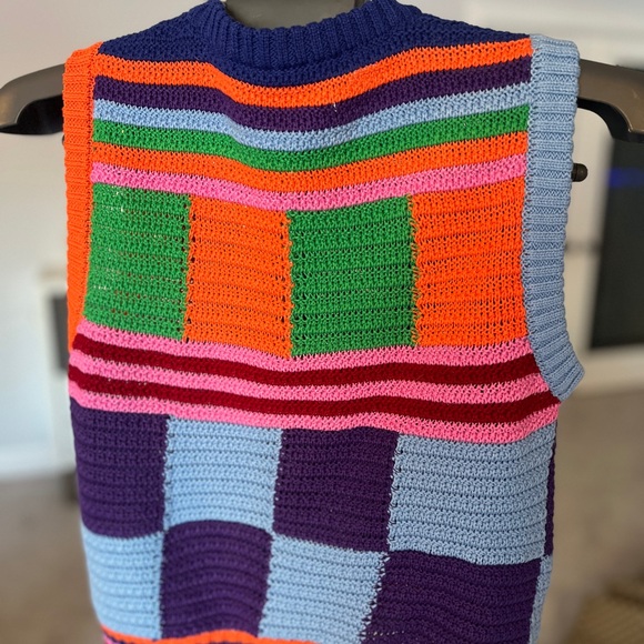 Colorful Patchwork Knit Tank Top - Picture 4 of 4